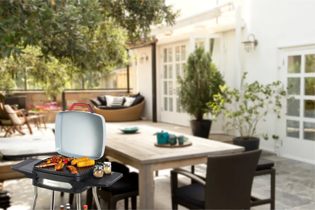 MEDION Elektrogrill (Standgrill, Tischgrill, Grillwagen, Für Balkon Garten Camping, Mit Deckel, 2 Seitentische, 2000 Watt, Antihaftbeschichtung, Rollen, Fettauffangschale, MD10864) 6 MEDION Elektrogrill (Standgrill, Tischgrill, Grillwagen, Für Balkon Garten Camping, Mit Deckel, 2 Seitentische, 2000 Watt, Antihaftbeschichtung, Rollen, Fettauffangschale, MD10864) – Bild 4