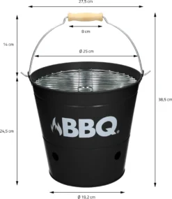 ECD Germany Grilleimer Ø 25cm Mit Grillrost Und Tragegriff, Eimergrill Aus Edelstahl In Matt Schwarz, Minigrill Mit Belüftung, Campinggrill Holzkohlegrill BBQ Grill Picknickgrill Grillkübel Feuerkübel -Tepro Verkäufe 2024 8646925eee655da16f0220903d94dee9