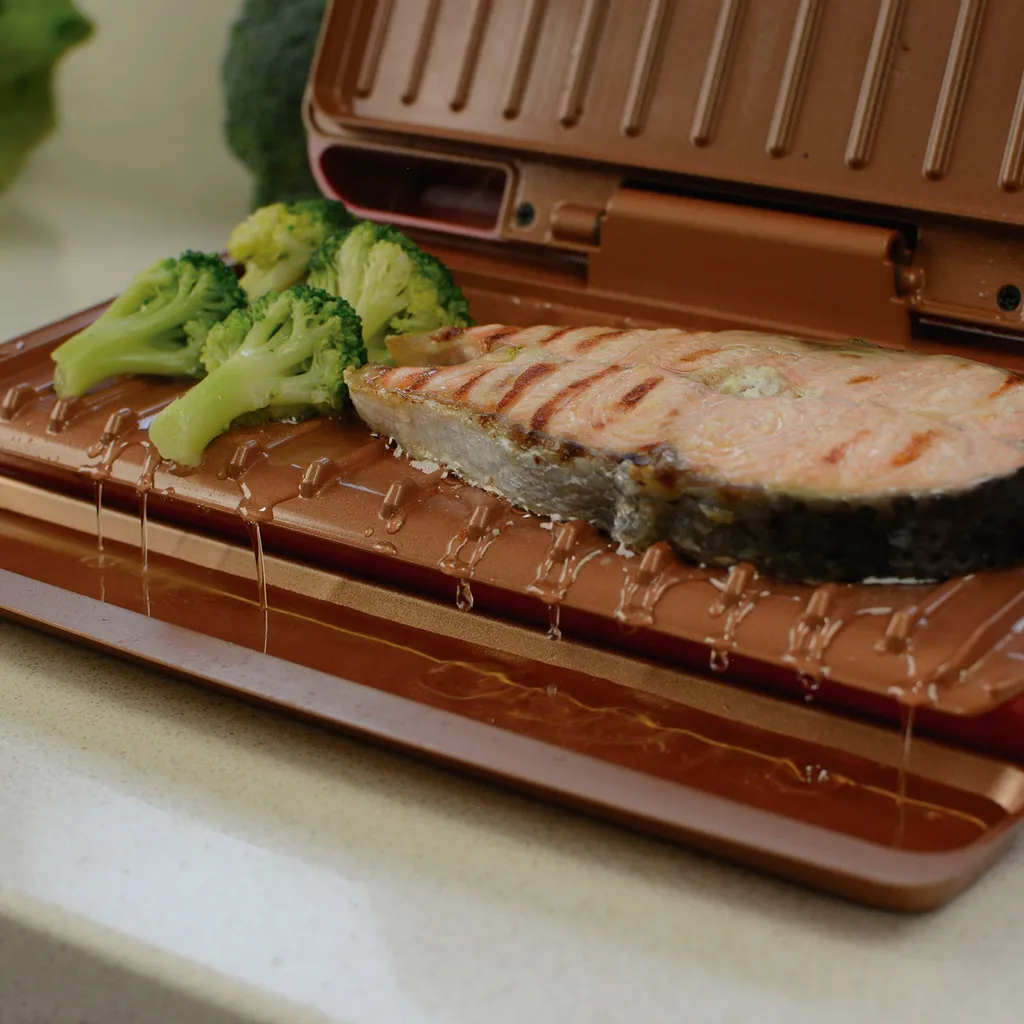 Starlyf® No Fat Grill - Kompaktgrill Mini Grill Für Die Küche, Low Fat, Kein Fett Oder Öl, Ohne Fett Oder Öl, Gesund Grillen, Kontaktgrill, Elektrogrill, - 1000W, PFOA-FREI, Aus Der TV Werbung 14 Starlyf® No Fat Grill - Kompaktgrill Mini Grill Für Die Küche, Low Fat, Kein Fett Oder Öl, Ohne Fett Oder Öl, Gesund Grillen, Kontaktgrill, Elektrogrill, - 1000W, PFOA-FREI, Aus Der TV Werbung – Bild 12