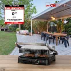 Clatronic KG 3487 Kontaktgrill Für Beidseitiges, Fettfreies Grillen, Antihaftbeschichtete Grillplatten, Edelstahlgehäuse, Silber 14 Clatronic KG 3487 Kontaktgrill Für Beidseitiges, Fettfreies Grillen, Antihaftbeschichtete Grillplatten, Edelstahlgehäuse, Silber -Tepro Verkäufe 2024 8768d8f4849d46bade3ef23439075232