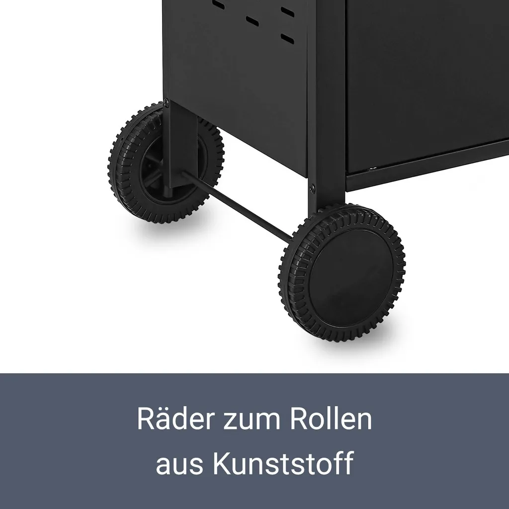 Juskys BBQ Gasgrill Louisiana 8,1 KW Mit 3 Brenner, Grillrost, Deckel Mit Thermometer, Warmhalterost & Seitenablagen – Grillwagen Mit Stahl Korpus 12 Juskys BBQ Gasgrill Louisiana 8,1 KW Mit 3 Brenner, Grillrost, Deckel Mit Thermometer, Warmhalterost & Seitenablagen – Grillwagen Mit Stahl Korpus – Bild 10