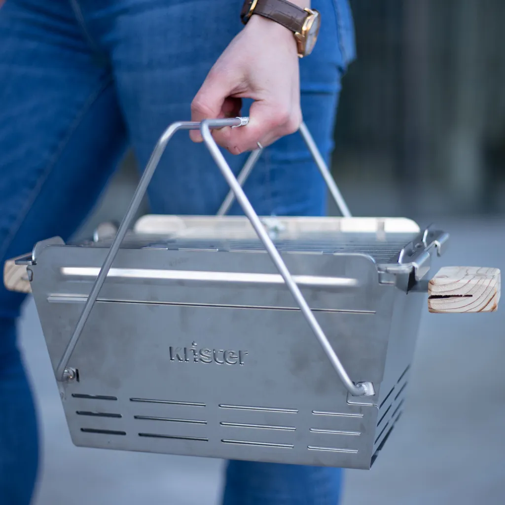 KNISTER Grill PREMIUM - Mobiler Holzkohlegrill Aus Edelstahl - GERMANY - 28-49x20cm 12 KNISTER Grill PREMIUM - Mobiler Holzkohlegrill Aus Edelstahl - GERMANY - 28-49x20cm – Bild 10