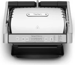 TEFAL GC707D Optigrill Deluxe Kontaktgrill (2000 Watt, Abnehmbare Platten, Automatische Programme, 5 Temperaturstufen, Spülmaschinenfeste Teile, Sensor-Technologie)