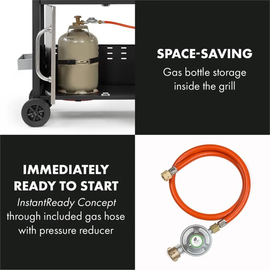 Klarstein Gasgrill Mit Großer Grillfläche, Gasgrill 1 Seitenbrenner & 4 Brenner, 17,1kW Edelstahl-Gasgrill, BBQ Gasgrill Für Balkon & Garten, Grill Für Propan, Gasgrills Mit 5 Brenner & Thermometer 11 Klarstein Gasgrill Mit Großer Grillfläche, Gasgrill 1 Seitenbrenner & 4 Brenner, 17,1kW Edelstahl-Gasgrill, BBQ Gasgrill Für Balkon & Garten, Grill Für Propan, Gasgrills Mit 5 Brenner & Thermometer – Bild 9