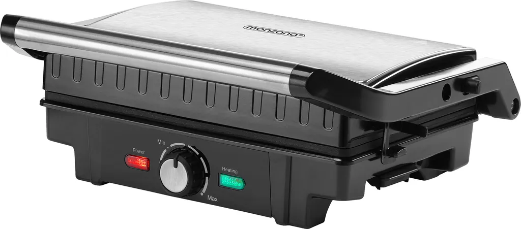 Monzana Kontaktgrill XL 180°C Klappbar Antihaftbeschichtung Edelstahl Temperaturkontrolle 1600W Tischgrill Sandwich Maker 3 Monzana Kontaktgrill XL 180°C Klappbar Antihaftbeschichtung Edelstahl Temperaturkontrolle 1600W Tischgrill Sandwich Maker