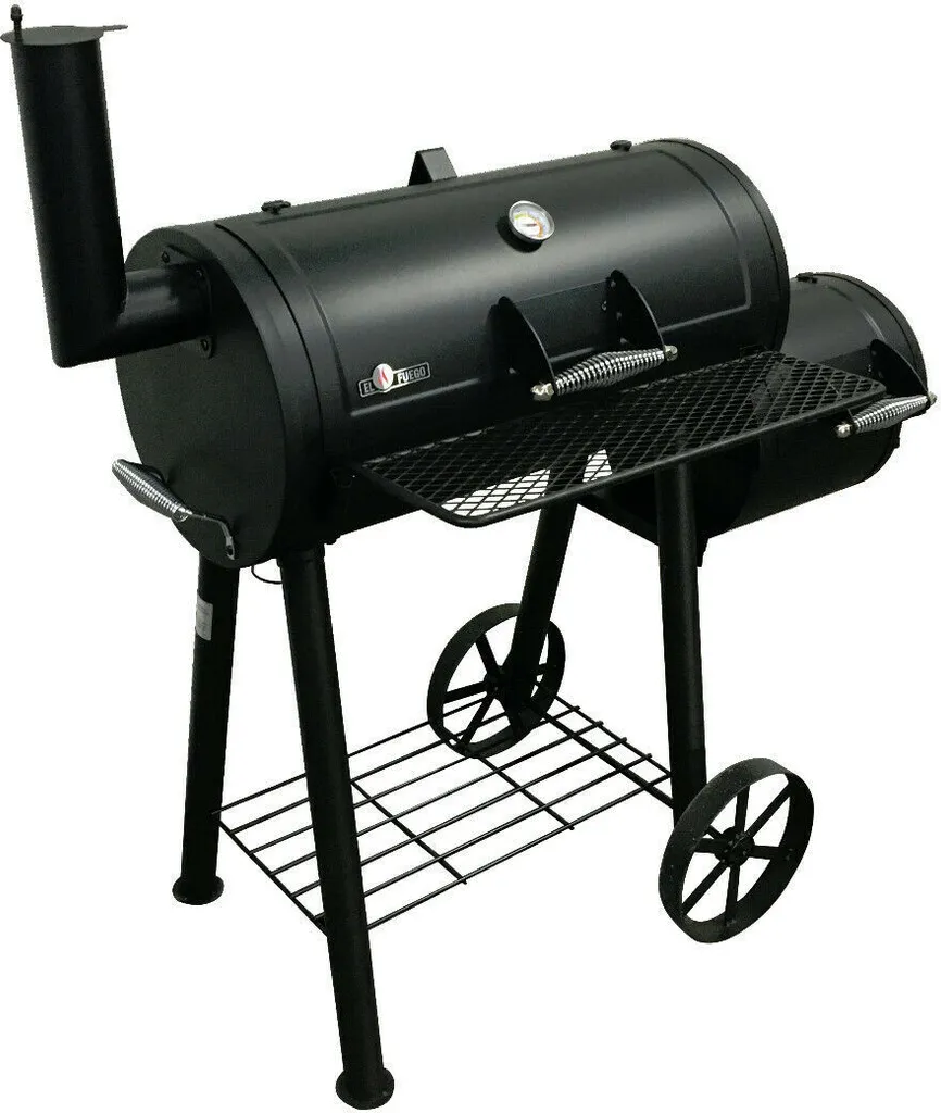 EL FUEGO Smoker Holzkohlegrill EDMONTON Grill Grillwagen Räuchern Fahrbar NEU 12 EL FUEGO Smoker Holzkohlegrill EDMONTON Grill Grillwagen Räuchern Fahrbar NEU – Bild 10