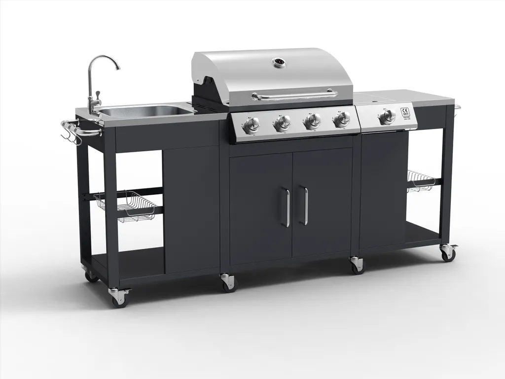 Tepro Gasgrill-Küche Outdoorküche "Petersburg" Mit Waschbecken Und Seitenkocher, 4 + 1 Brenner 3 Tepro Gasgrill-Küche Outdoorküche "Petersburg" Mit Waschbecken Und Seitenkocher, 4 + 1 Brenner