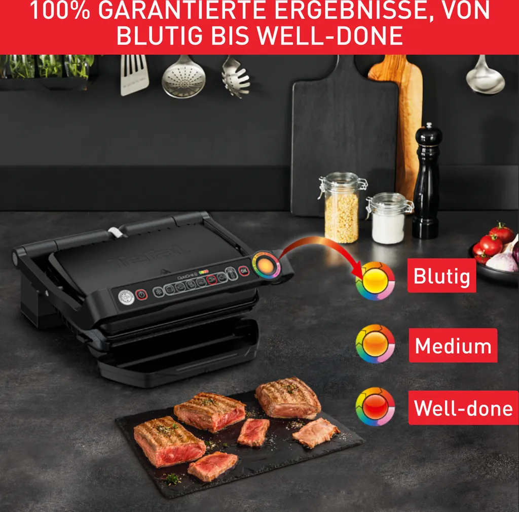 Tefal OptiGrill, Snacking & Baking Kontaktgrill, Schwarz, GC 7148 4 Tefal OptiGrill, Snacking & Baking Kontaktgrill, Schwarz, GC 7148 – Bild 2