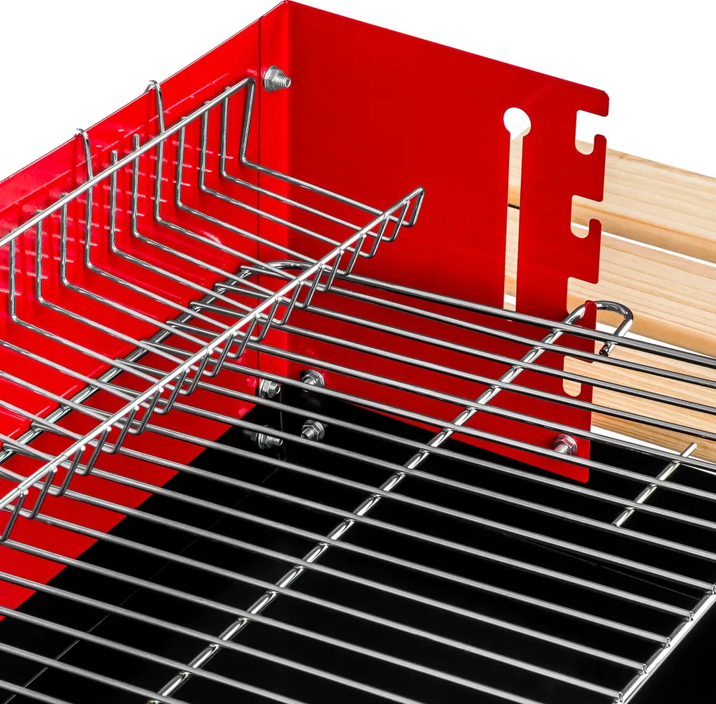 Tectake Holzkohlegrill Grillwagen - Schwarz/rot 10 Tectake Holzkohlegrill Grillwagen - Schwarz/rot – Bild 8