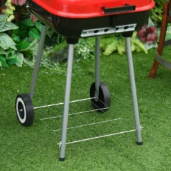 Outsunny Holzkohlegrill Grillwagen Kugelgrill Auf Rollen Ablage Mit Deckel BBQ Metall Rot 46 X 52,5 X 76cm -Tepro Verkäufe 2024 96e637fec83b376f4e365c7877a69be4