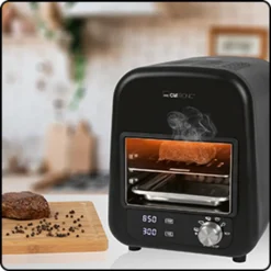 Clatronic EBG 3760 Elektro Beef-Grill, Keramischer Infrarot- Hochleistungsbrenner Mit 1600 Watt, Perfekte Steakergebnisse In Unter 45 Sekunden, 5 Elektrische Grillprogramme, LED-Display, In- Und Outdoor Schwarz