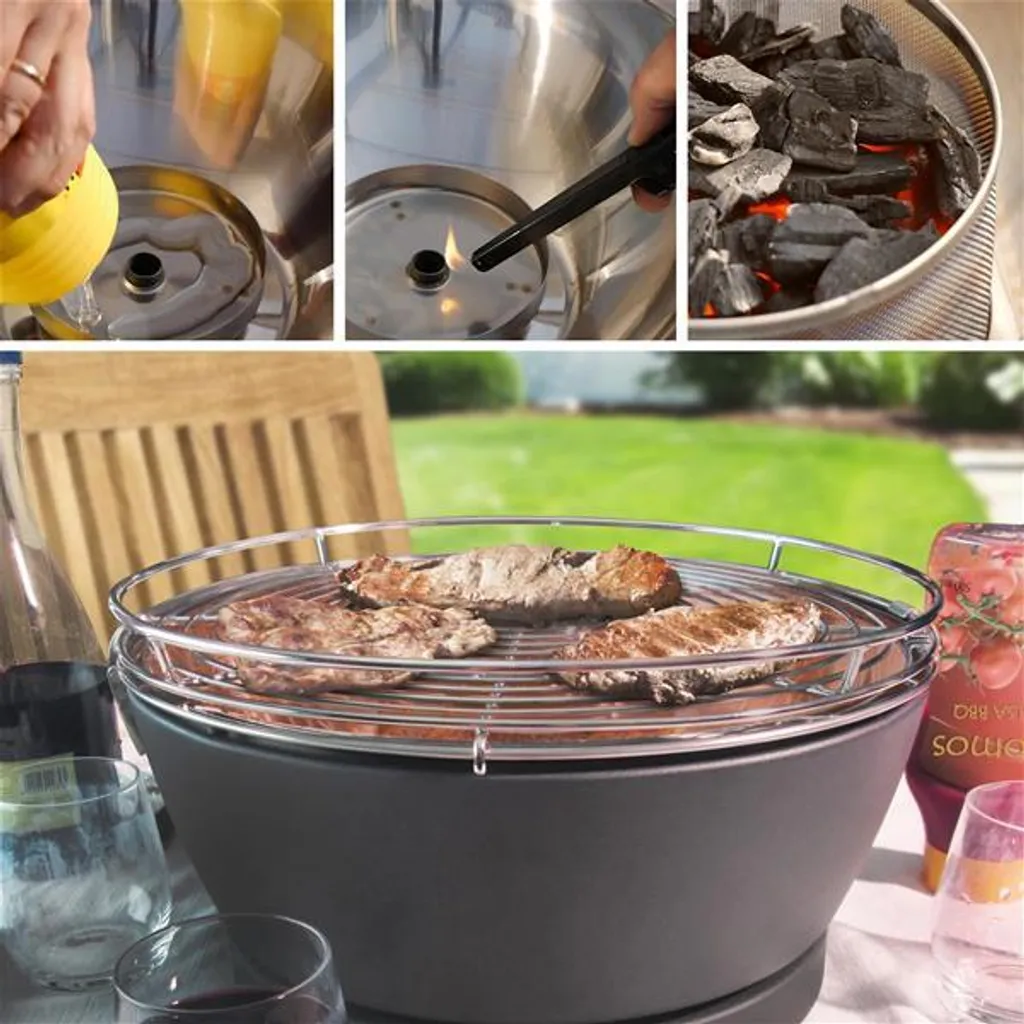 Holzkohle Tischgrill Rund Vesuvio Mit Aktivbelüftung 4 Holzkohle Tischgrill Rund Vesuvio Mit Aktivbelüftung – Bild 2