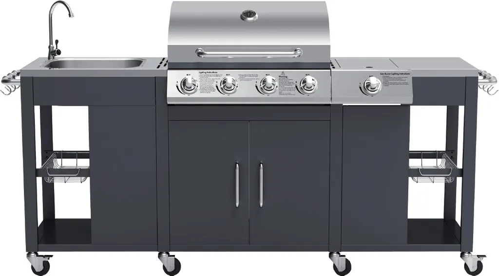 Tepro Gasgrill-Küche Outdoorküche "Petersburg" Mit Waschbecken Und Seitenkocher, 4 + 1 Brenner 5 Tepro Gasgrill-Küche Outdoorküche "Petersburg" Mit Waschbecken Und Seitenkocher, 4 + 1 Brenner – Bild 3