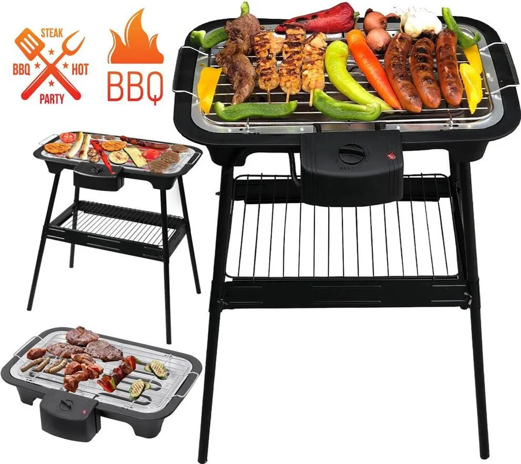 Adler 2in1 Standgrill BBQ Grill Partygrill Tischgrill Standtischgrill Elektro Grill 2000 Watt 14 Adler 2in1 Standgrill BBQ Grill Partygrill Tischgrill Standtischgrill Elektro Grill 2000 Watt – Bild 12