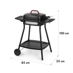 Klarstein Gatsby Elektrogrill Standgrill Tischgrill , Leistung: 2000 W , EasyGrill Concept , Grillfläche: 40 X 36 Cm / Aluminiumdruckguss / Antihaft / Grillhaube , Zwei Seitentische , Ablage Im Standfuß , Stufenloses Thermostat , Fettauffangschale , Schwarz -Tepro Verkäufe 2024 9d64a5018e47241046462d2ea6f7e205