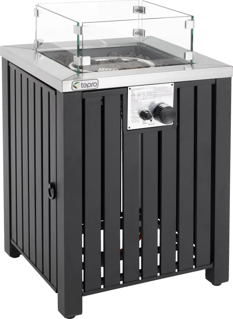 Tepro-Gasfeuerstelle "Topeka"-eckig Mit Glasumrandung Anthrazit-3190 4 Tepro-Gasfeuerstelle "Topeka"-eckig Mit Glasumrandung Anthrazit-3190 – Bild 2