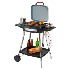 MEDION Elektrogrill (Standgrill, Tischgrill, Grillwagen, Für Balkon Garten Camping, Mit Deckel, 2 Seitentische, 2000 Watt, Antihaftbeschichtung, Rollen, Fettauffangschale, MD10864) 15 MEDION Elektrogrill (Standgrill, Tischgrill, Grillwagen, Für Balkon Garten Camping, Mit Deckel, 2 Seitentische, 2000 Watt, Antihaftbeschichtung, Rollen, Fettauffangschale, MD10864) -Tepro Verkäufe 2024 9f7c9d3dacc2cb47d39f283117f9b78e