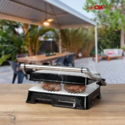 Clatronic KG 3571 Elektrischer Kontaktgrill, Multigrill, Für Beidseitiges & Fettfreies Grillen, Antihaftbeschichtete Platten, Kabelaufwicklung, 2000 Watt, Edelstahl -Tepro Verkäufe 2024 a073a7b3d7da4bb73c3bcee00ae0ad64