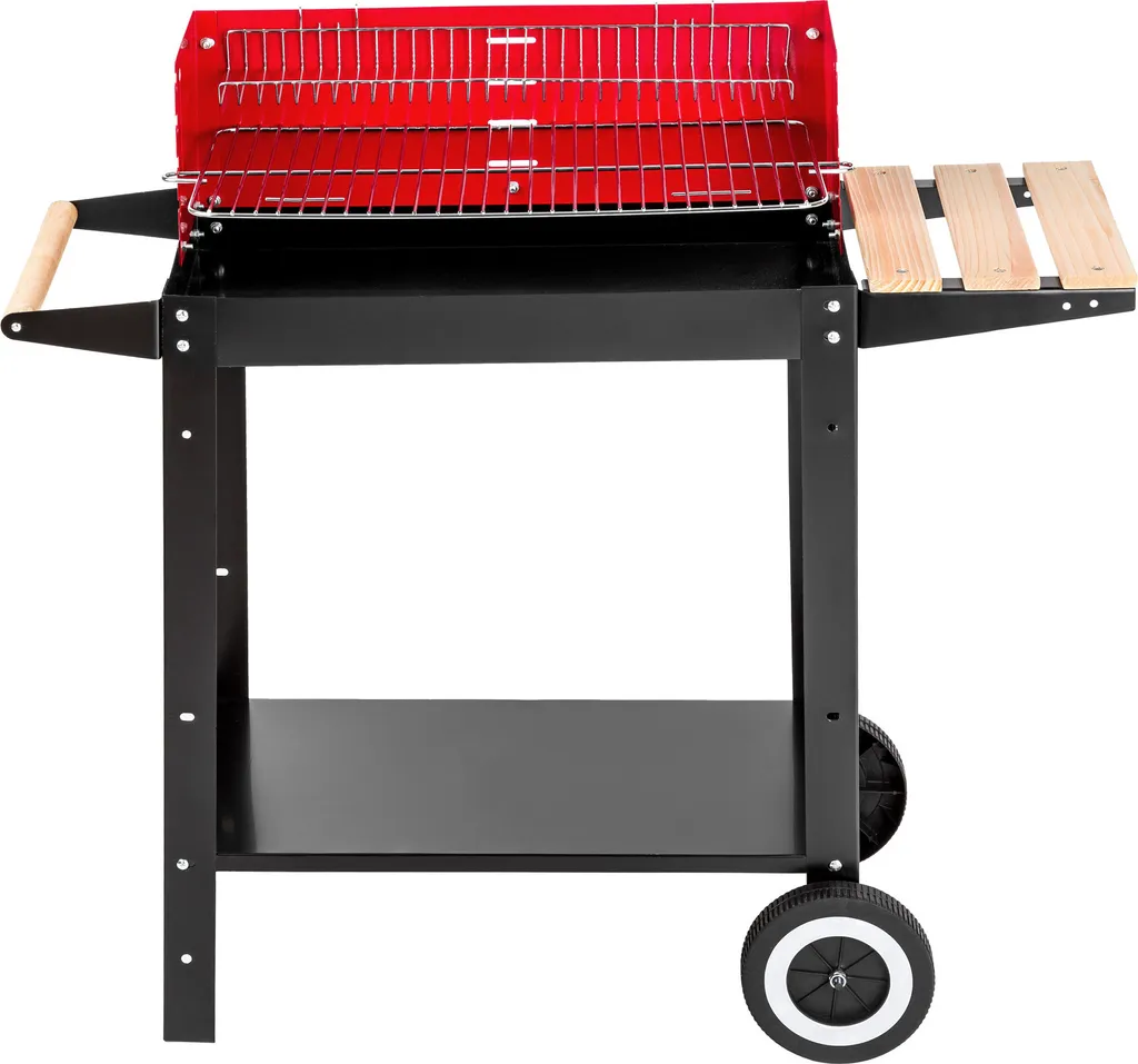 Tectake Holzkohlegrill Grillwagen - Schwarz/rot 7 Tectake Holzkohlegrill Grillwagen - Schwarz/rot – Bild 5