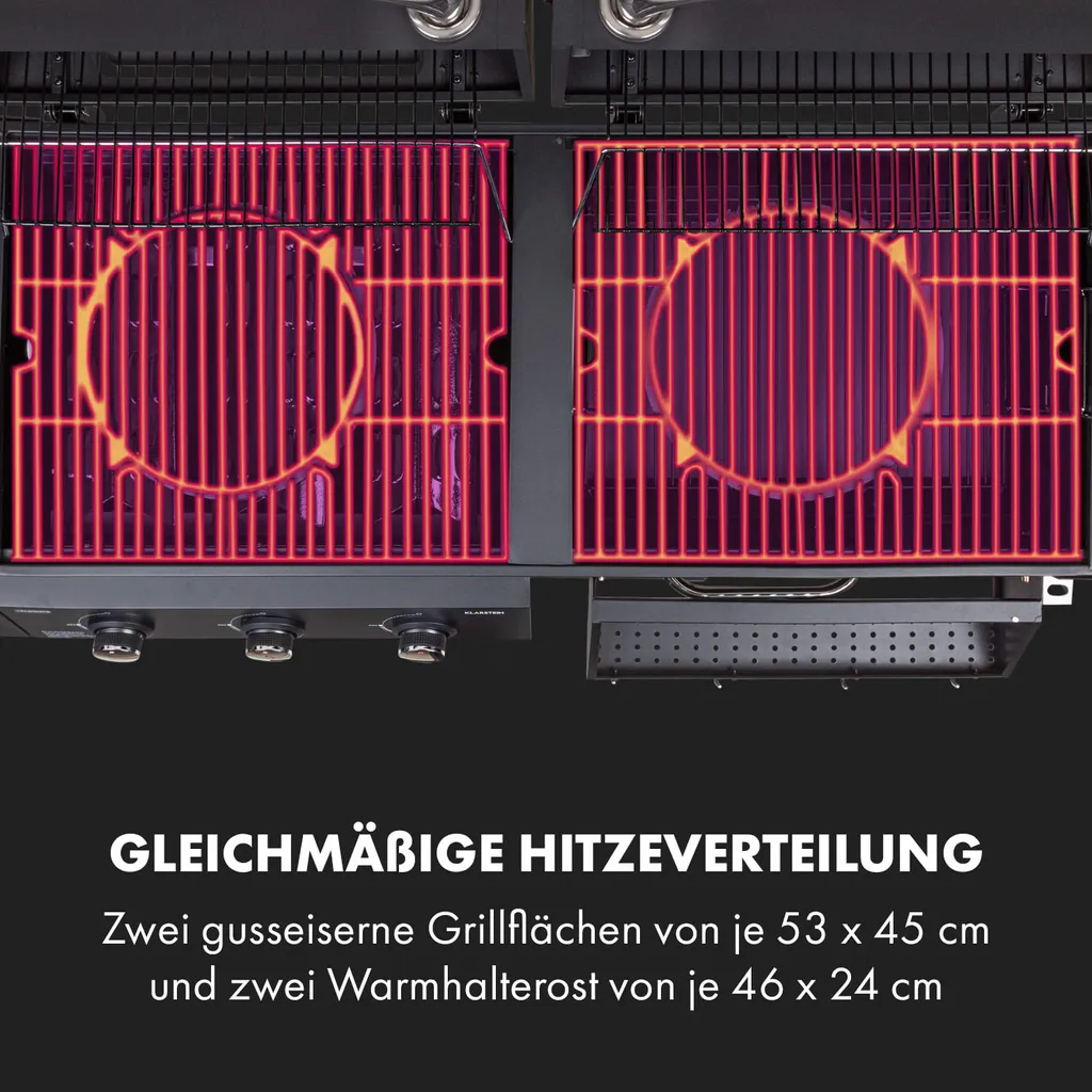 Klarstein Gasgrill Mit Smoker, Gasgrill Mit 4 Brenner, 13,5kW Edelstahl-Gasgrill, BBQ Gasgrill Für Balkon & Garten, Grill Für Gas & Kohle, Gasgrills Mit 4 Brenner & Thermometer 3 Klarstein Gasgrill Mit Smoker, Gasgrill Mit 4 Brenner, 13,5kW Edelstahl-Gasgrill, BBQ Gasgrill Für Balkon & Garten, Grill Für Gas & Kohle, Gasgrills Mit 4 Brenner & Thermometer