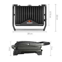 Monzana Kontaktgrill Antihaftbeschichtung BPA Frei Cool-Touch Griff Herausnehmbare Auffangschale 750W Tischgrill Sandwich Maker -Tepro Verkäufe 2024 a6d3a6181f695e53ee442146454cc0ee