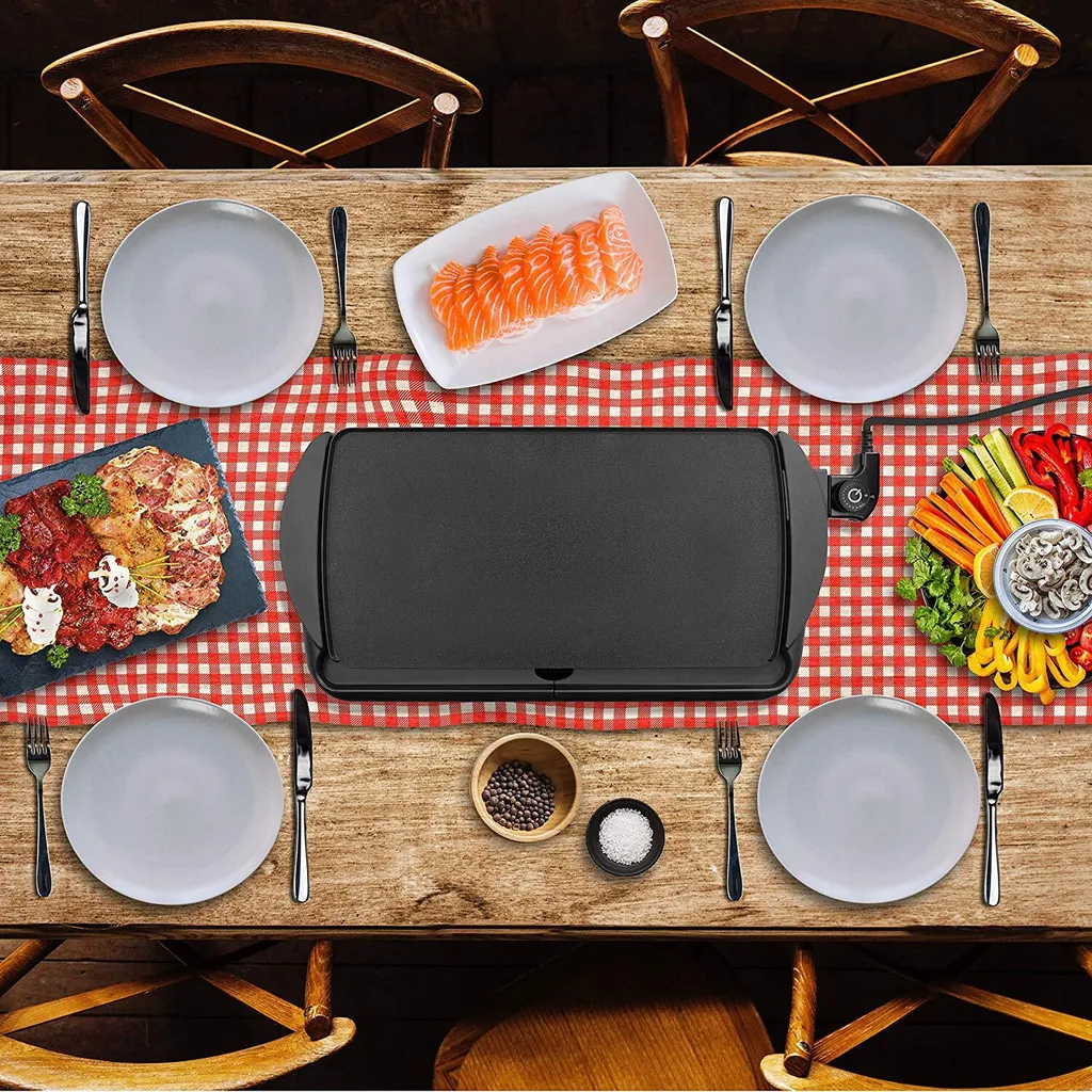 Duronic GP20 Tischgrill |Elektrogrill | Grillplatte | 52 X 27 Cm Grillfläche | 2000 Watt | Antihaftbeschichtung | Thermostat | Elektrisch| Abnehmbarer Auffangbehälter | Kochen Ohne Fett 9 Duronic GP20 Tischgrill |Elektrogrill | Grillplatte | 52 X 27 Cm Grillfläche | 2000 Watt | Antihaftbeschichtung | Thermostat | Elektrisch| Abnehmbarer Auffangbehälter | Kochen Ohne Fett – Bild 7