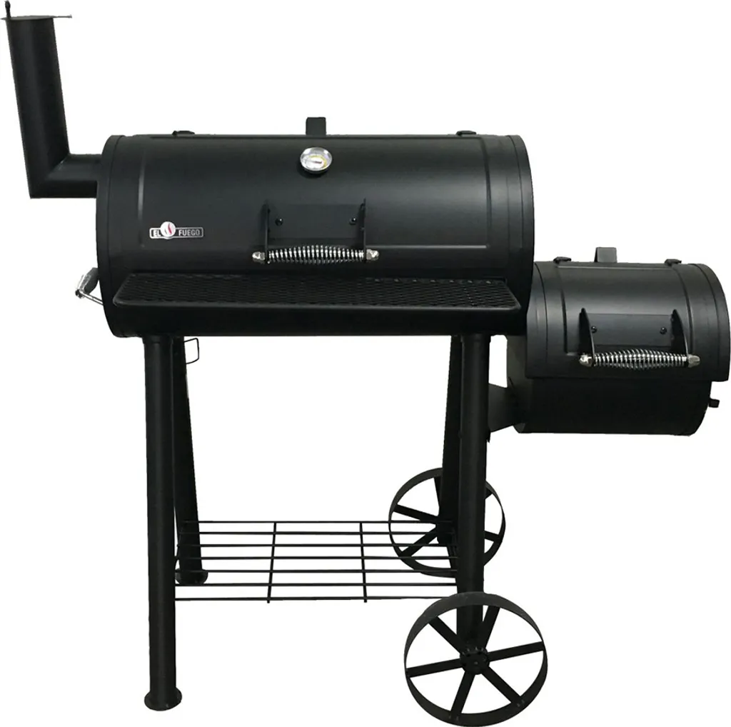 EL FUEGO Smoker Holzkohlegrill EDMONTON Grill Grillwagen Räuchern Fahrbar NEU 7 EL FUEGO Smoker Holzkohlegrill EDMONTON Grill Grillwagen Räuchern Fahrbar NEU – Bild 5