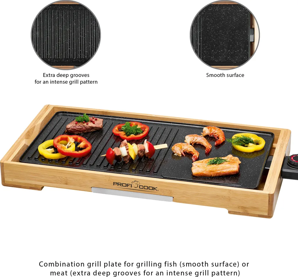 ProfiCook Teppanyaki-Grill PC-TYG 1143 Mit UmweltfreundlichemBambusrahmen 10 ProfiCook Teppanyaki-Grill PC-TYG 1143 Mit UmweltfreundlichemBambusrahmen – Bild 8