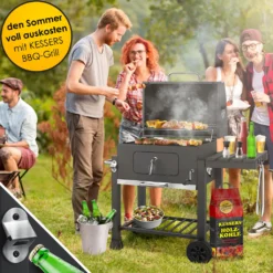 KESSER® Grill Grillwagen XXL Holzkohlegrill Mit Deckel, Rädern, Edelstahl-Griff, Grillrost Und Thermometer Holzkohle Kohlegrill Wagen Groß Kohle BBQ Barbeque Camping, Terrasse, Garten, Farbe:Grau -Tepro Verkäufe 2024 abc7abc3e9403fe5b889e494a168168c