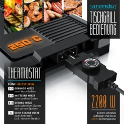 Arendo Tischgrill Elektrisch – XXL Elektrogrill Party Grill - Abnehmbare Platte - Fettauffangschale – Für BBQ, Steaks, Würstchen, Fisch, Gemüse Etc. – Indoor Und Outdoor - BPA-frei -Tepro Verkäufe 2024 ad2c51d11327413551da3af7c715f5e3