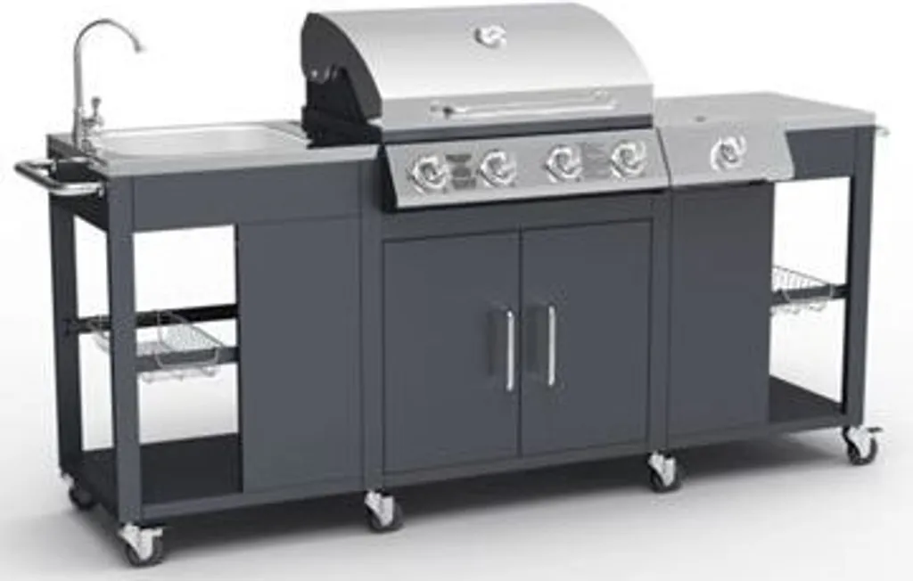 Tepro Gasgrill-Küche Outdoorküche "Petersburg" Mit Waschbecken Und Seitenkocher, 4 + 1 Brenner 12 Tepro Gasgrill-Küche Outdoorküche "Petersburg" Mit Waschbecken Und Seitenkocher, 4 + 1 Brenner – Bild 10