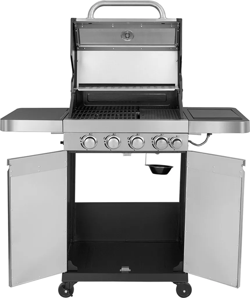 El Fuego Edelstahl Gasgrill Sunset Beach 4+1 Brenner, Grillrost U Grillplatte Gusseisern, Linkes Seitenteil Abklappbar 16 El Fuego Edelstahl Gasgrill Sunset Beach 4+1 Brenner, Grillrost U Grillplatte Gusseisern, Linkes Seitenteil Abklappbar – Bild 14