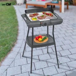 Clatronic BQS 3508 Barbecue-Standgrill, Verchromter Grillrost, Windschutz, Zwischenablage, Cool Touch-Gehäuse, Schwarz, 2000 Watt -Tepro Verkäufe 2024 b62a327cfb45aba733e51f139a9c4937