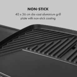 Klarstein Gatsby Elektrogrill Standgrill Tischgrill , Leistung: 2000 W , EasyGrill Concept , Grillfläche: 40 X 36 Cm / Aluminiumdruckguss / Antihaft / Grillhaube , Zwei Seitentische , Ablage Im Standfuß , Stufenloses Thermostat , Fettauffangschale , Schwarz -Tepro Verkäufe 2024 b7f64d411e4f70519bc20b3aee7ce8ff
