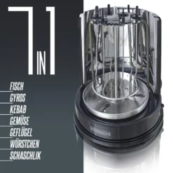 Dönergrill Für Zuhause, Schaschlikgrill Rotissiere Hähnchengrill Gyros Kebab, Drehspieß, Elektro Grill, BBQ, Tischgrill, Hähnchen, Vertikalgrill Aus Edelstahl Inkl. 6 Schaschlikspieße -Tepro Verkäufe 2024 b7ffbde99e248341bb812a06a86f52ed