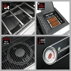 LANDMANN Gasgrill Triton 4.1 MaxX 120 Cm Schwarz Grillwagen Grill Brenner Grillstation BBQ Gas MaxX-Zone Für Maximale Hitze Emailliertem Gusseisen -Tepro Verkäufe 2024 b9009d8d23169f1acb322f1bd11ca9d4