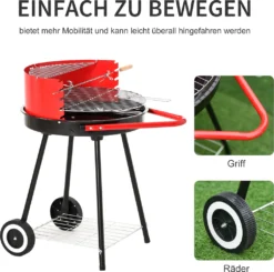 Outsunny Holzkohlegrill Rundgrill Standgrill Auf Rollen Mit Ablage Rost BBQ Metall Rot L70 X B51 X H75,5cm 16 Outsunny Holzkohlegrill Rundgrill Standgrill Auf Rollen Mit Ablage Rost BBQ Metall Rot L70 X B51 X H75,5cm -Tepro Verkäufe 2024 b9a7f95971598620e6d5447dd4e3a90c