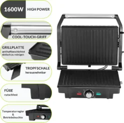 Monzana Kontaktgrill XL 180°C Klappbar Antihaftbeschichtung Edelstahl Temperaturkontrolle 1600W Tischgrill Sandwich Maker 20 Monzana Kontaktgrill XL 180°C Klappbar Antihaftbeschichtung Edelstahl Temperaturkontrolle 1600W Tischgrill Sandwich Maker -Tepro Verkäufe 2024 b9b00ee3d25581440bd879c4f49b1e8c
