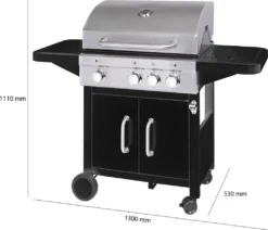 ProfiCook® Gasgrill 3 Brenner + 1 Seitenbrenner, Gas Grill Inkl. Gusseisen-Roste, Gasdruckminderer Und Schlauch, Für 5kg Gasflasche, Gasgrill Mit Kochplatte Und Temperaturanzeige , PC GG 1219 -Tepro Verkäufe 2024 baf0f03ab3f0959e8cd0aea0d9f6a894