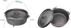 El Fuego Gusseisen-Grilltopf Dutch Oven Ø 29,7 X 10 Cm, 5,6 Liter, Mit 3 Standfüßen -Tepro Verkäufe 2024 bc3eed1b56da5e75dac96d19e732bfb4