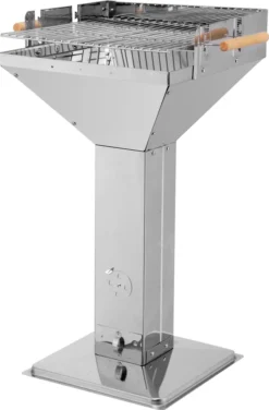 Tepro Edelstahl-Trichtergrill "Vista", Windschutz, Feuerwanne, Holzkohlegrill; 1066