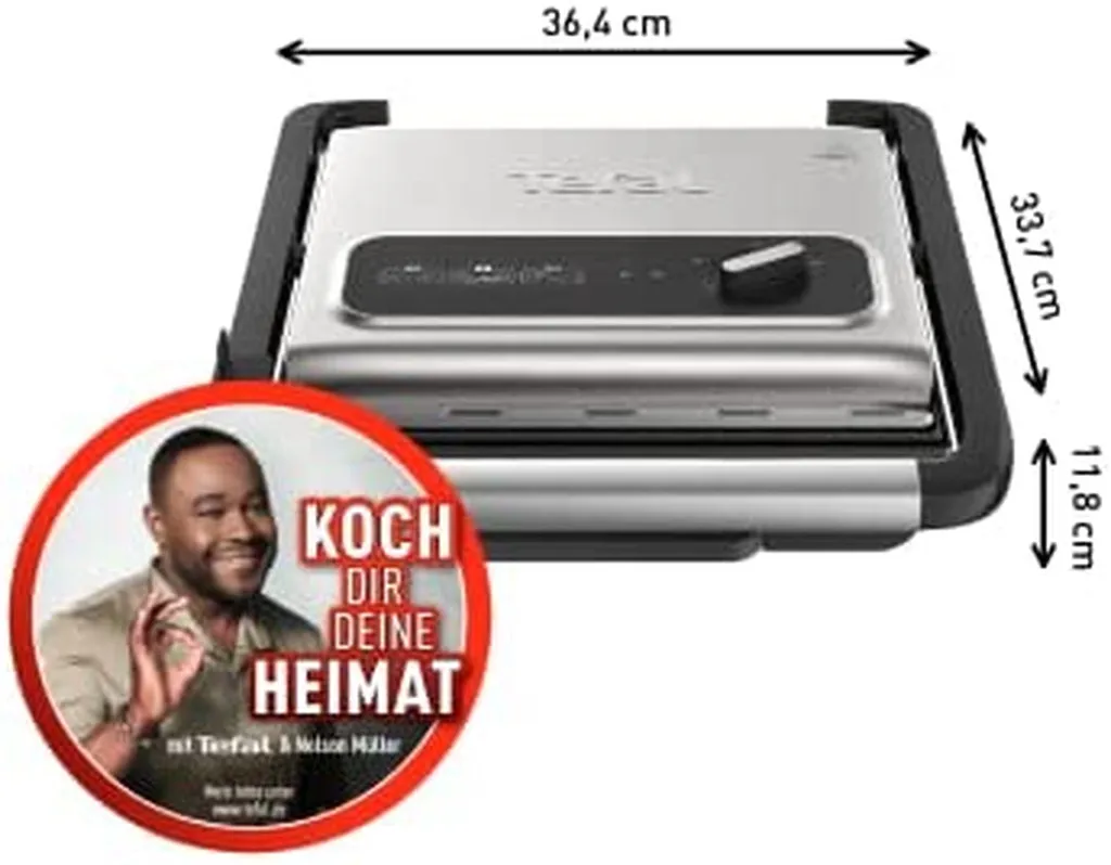 Tefal Kontaktgrill Inicio GC242D, Schwarz, Edelstahl, Rechteckig, Drehregler, 288 X 258 Mm, Scharnier, Fertig 12 Tefal Kontaktgrill Inicio GC242D, Schwarz, Edelstahl, Rechteckig, Drehregler, 288 X 258 Mm, Scharnier, Fertig – Bild 10