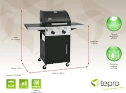 Tepro Gasgrill Keansburg 2 SE, 2-Brenner, Gussrost, Abklappbare Seitenablagen -Tepro Verkäufe 2024 c1ac59dce235cbd551b23385033e2c11