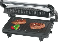 BOMANN Multigrill MG 2251 CB Schwarz/inox Kontaktgrill Antihaftbeschichtet 700W
