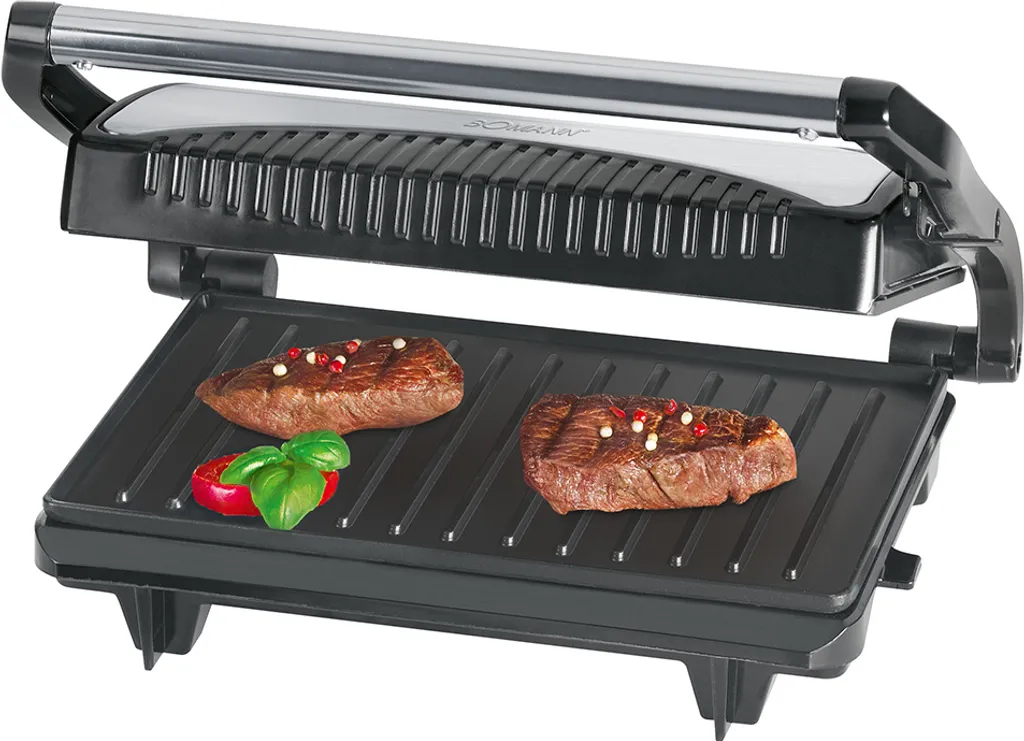 BOMANN Multigrill MG 2251 CB Schwarz/inox Kontaktgrill Antihaftbeschichtet 700W 3 BOMANN Multigrill MG 2251 CB Schwarz/inox Kontaktgrill Antihaftbeschichtet 700W