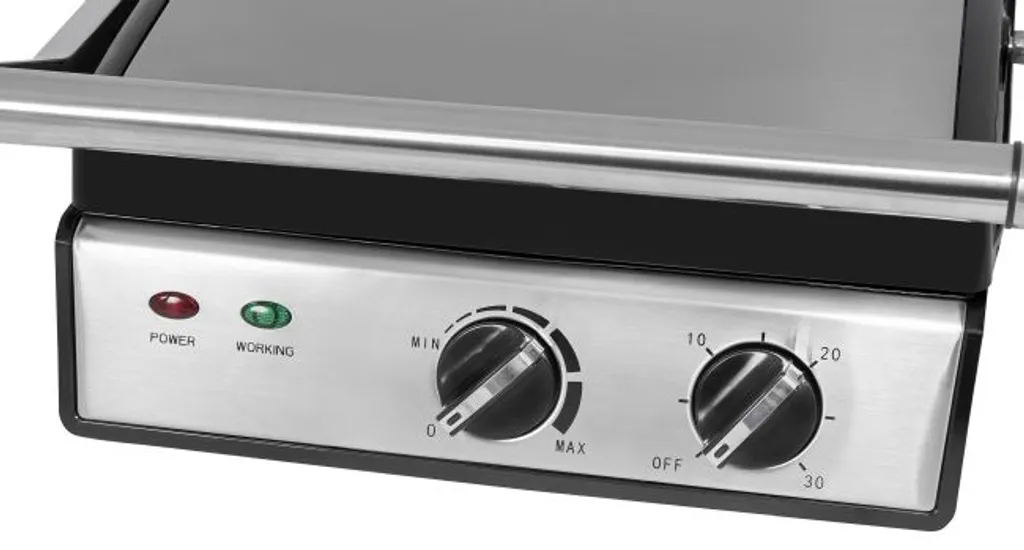 Exquisit Kontaktgrill KG 6102 Isw | Antihaftbeschichtete Grillplatten | Stufenlos Einstellbar | 2000 Watt | Edelstahl 6 Exquisit Kontaktgrill KG 6102 Isw | Antihaftbeschichtete Grillplatten | Stufenlos Einstellbar | 2000 Watt | Edelstahl – Bild 4