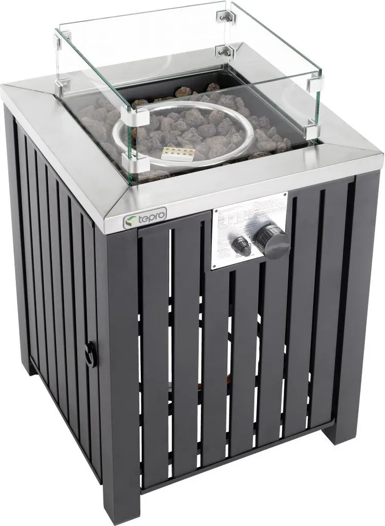 Tepro-Gasfeuerstelle "Topeka"-eckig Mit Glasumrandung Anthrazit-3190 11 Tepro-Gasfeuerstelle "Topeka"-eckig Mit Glasumrandung Anthrazit-3190 – Bild 9