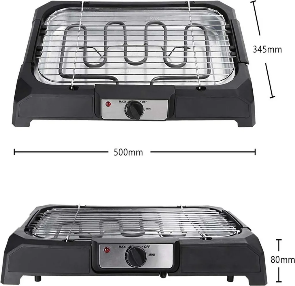 Aigostar Tischgrill Elektrisch, Barbecue Elektrogrill 2000W, 41 X 24 Cm Grillfläche, Smokeless Elektrischer Grill, BBQ Grill Für Balkon Indoor Party, Schwarz 11 Aigostar Tischgrill Elektrisch, Barbecue Elektrogrill 2000W, 41 X 24 Cm Grillfläche, Smokeless Elektrischer Grill, BBQ Grill Für Balkon Indoor Party, Schwarz – Bild 9