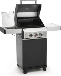 TAINO BLACK 2+1 Gasgrill-Set Haube Regler Gasgrill Mit Seitenbrenner Gusseisen-Rost Gasgrill 2 Brenner Standgrill Matt Schwarz -Tepro Verkäufe 2024 c7d9fc755ecf39e27cfadbf0262d2251