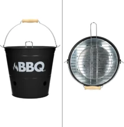 ECD Germany Grilleimer Ø 25cm Mit Grillrost Und Tragegriff, Eimergrill Aus Edelstahl In Matt Schwarz, Minigrill Mit Belüftung, Campinggrill Holzkohlegrill BBQ Grill Picknickgrill Grillkübel Feuerkübel -Tepro Verkäufe 2024 c8306aa8d8b82ccb0377f27309b0297d